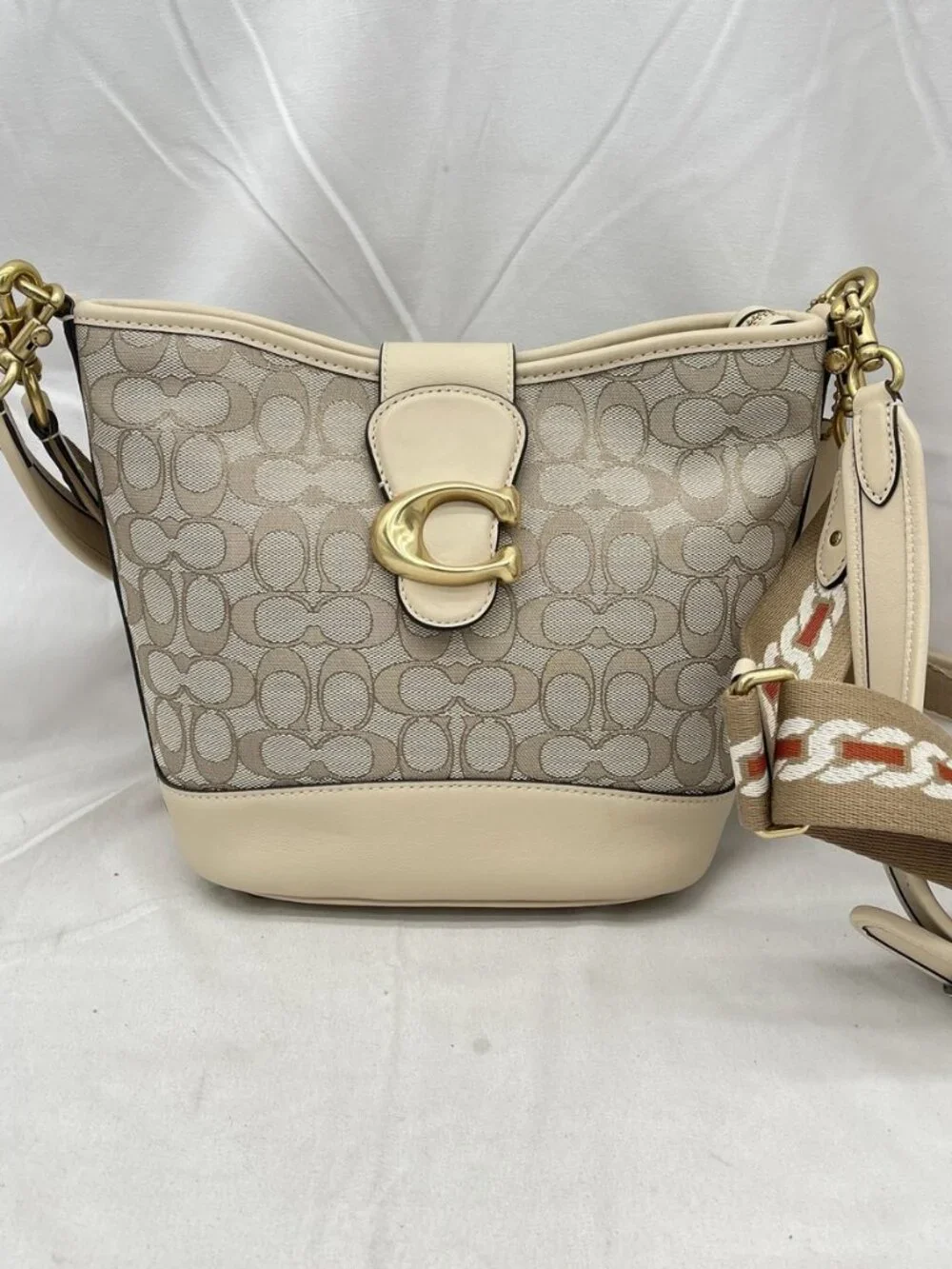 Coach Tali Bucket Bag Signature Jacquard Stone Ivory